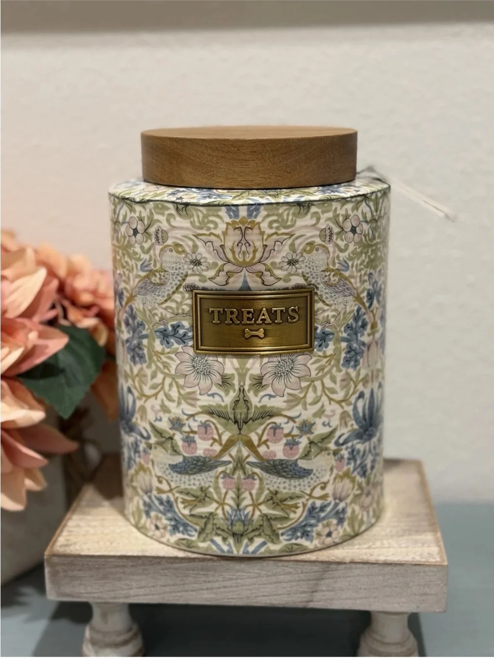 William Morris Strawberry Thief Pets Treat Jar
